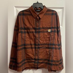 Carhartt NWOT Cotton Blend Loose Rugged Flex Plaid Button Up Shirt Size 1X